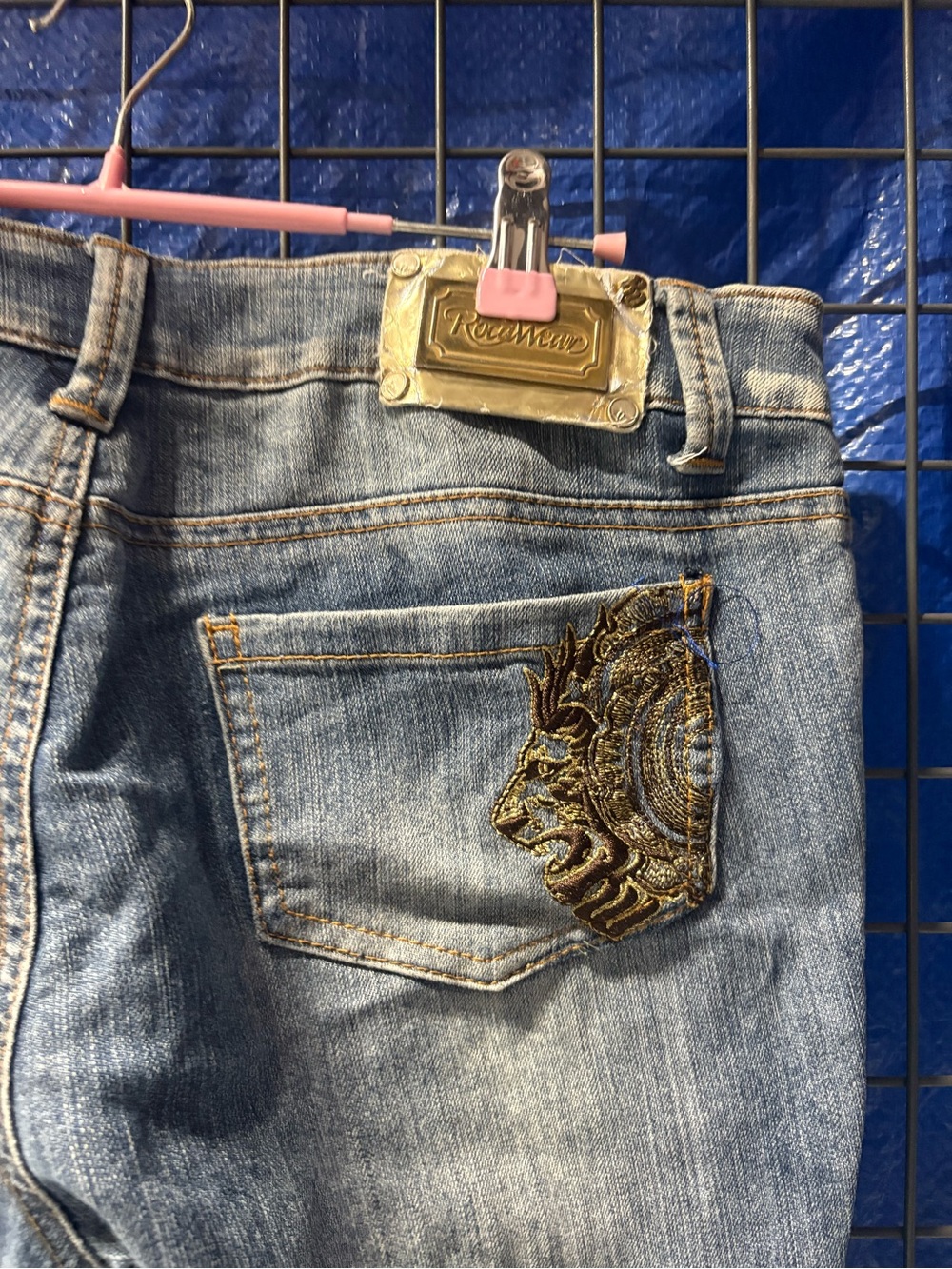Rocawear Women’s Light Blue Embroidered Pocket Jeans